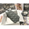 Dior Lady Dior Medium Bag In Grey Ultramatte Cannage Calfskin