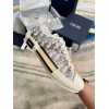 Dior Men's B23 Low-top Sneakers In White and Black Oblique Canvas