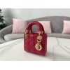 Dior Lady Dior Micro Bag In Red Cannage Lambskin