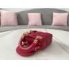 Dior Lady Dior Micro Bag In Red Cannage Lambskin