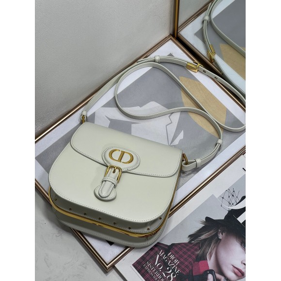 D*or bobby frame bag in white box calfskin