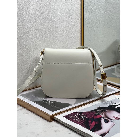 D*or bobby frame bag in white box calfskin