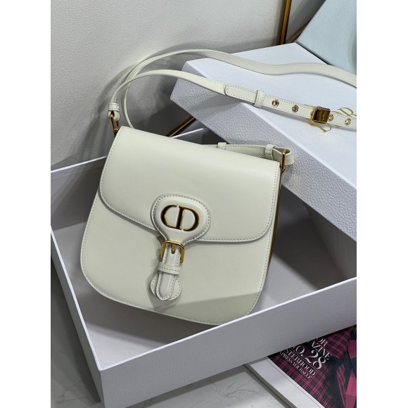 D*or bobby frame bag in white box calfskin