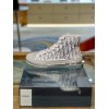 Dior Men's B23 High-top Sneakers In White and Blue Oblique Canvas