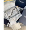 Dior Men's B23 High-top Sneakers In White and Blue Oblique Canvas