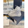 Dior Men's B23 High-top Sneakers In White and Blue Oblique Canvas