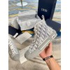 Dior Men's B23 High-top Sneakers In White and Blue Oblique Canvas