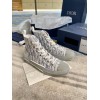 Dior Men's B23 High-top Sneakers In White and Blue Oblique Canvas