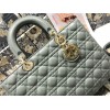 Dior Lady Dior Large Bag In Grey Cannage Lambskin