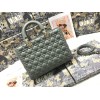 Dior Lady Dior Large Bag In Grey Cannage Lambskin