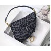Dior Saddle Bag In Grey Mizza Embroidery