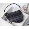 Dior Saddle Bag In Grey Mizza Embroidery