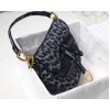 Dior Saddle Bag In Grey Mizza Embroidery