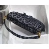 Dior Saddle Bag In Grey Mizza Embroidery