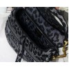 Dior Saddle Bag In Grey Mizza Embroidery