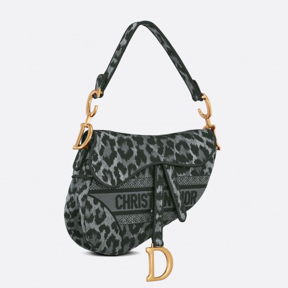 D*or saddle bag in grey mizza embroidery