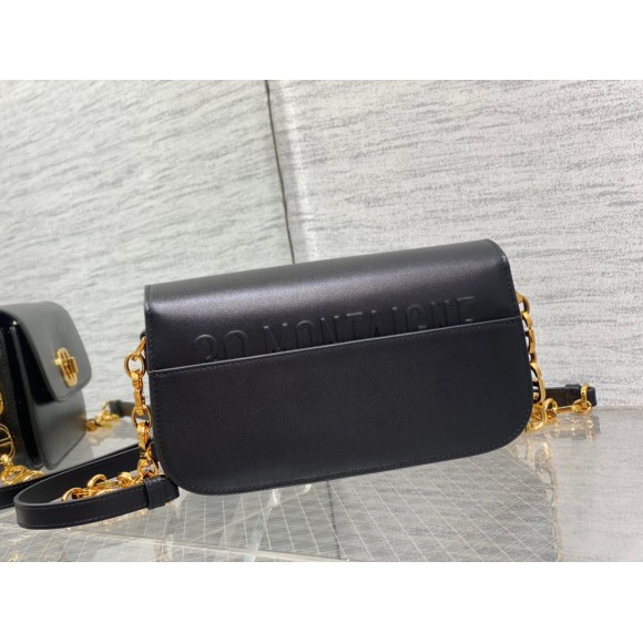 D*or 30 montaigne avenue bag in black box calfskin