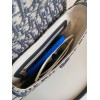 Dior Saddle Bag with Strap in Blue Oblique Jacquard