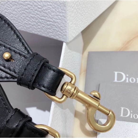 D*or shoulder strap in grey embroidery canvas