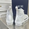 Dior Men's B23 High-top Sneakers In White Oblique Canvas