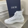 Dior Men's B23 High-top Sneakers In White Oblique Canvas