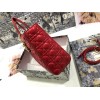 Dior Lady Dior Large Bag In Red Cannage Lambskin