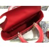 Dior Lady Dior Large Bag In Red Cannage Lambskin