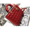 Dior Lady Dior Large Bag In Red Cannage Lambskin