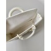 Dior Lady D-Joy Medium Bag In White Calfskin with Diamond Motif