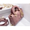 Dior Lady D-Joy Micro Bag In Peony Pink Cannage Lambskin
