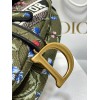 Dior Saddle Bag In Green Multicolor Dior Petites Fleurs Embroidery