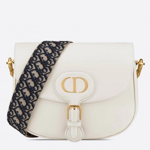 Dior Bobby Large Bag In White Box Calfskin