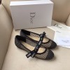 Dior Miss J'Adior Ballerina Flats In Black Mesh