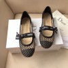 Dior Miss J'Adior Ballerina Flats In Black Mesh