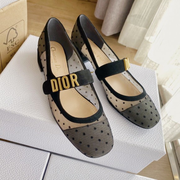 D*or baby-d ballet flats in black dotted swiss