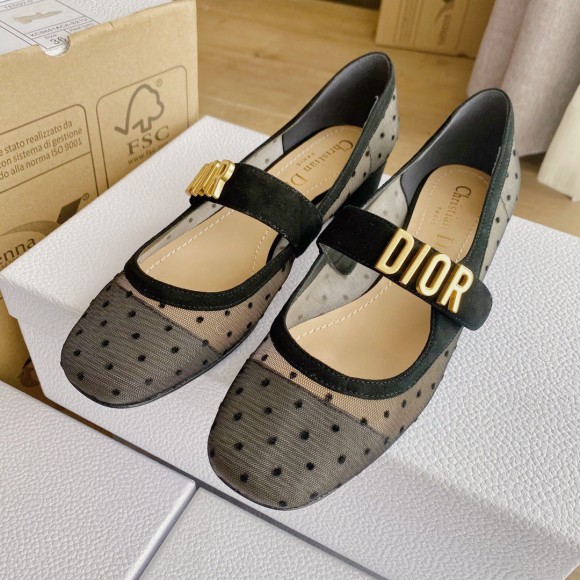 D*or baby-d ballet flats in black dotted swiss