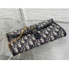 Dior Bobby East-West Chain Pouch in Blue Oblique Jacquard