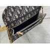 Dior Bobby East-West Chain Pouch in Blue Oblique Jacquard