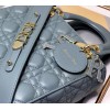 Dior Small Lady Dior My ABCDior Bag In Blue Cannage Lambskin