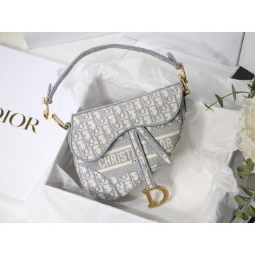 Dior Saddle Bag In Grey Dior Oblique Embroidery Dior Saddle Bag In Grey Dior Oblique Embroidery