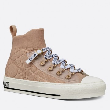 Dior Walk'n'Dior Mid-top Sneakers In Nude Macrocannage Technical Mesh Dior Walk'n'Dior Mid-top Sneakers In Nude Macrocannage Technical Mesh