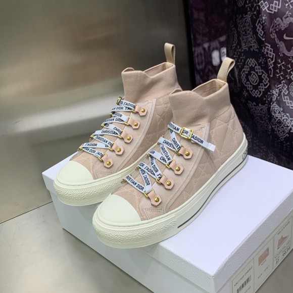 D*or walk'n'D*or mid-top sneakers in nude macrocannage technical mesh