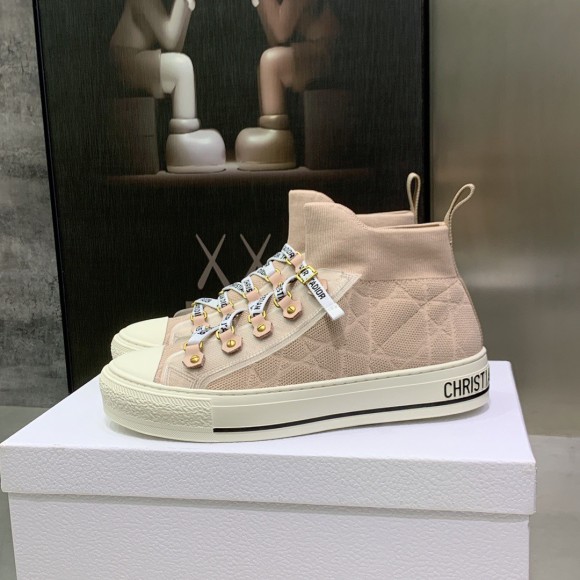 D*or walk'n'D*or mid-top sneakers in nude macrocannage technical mesh