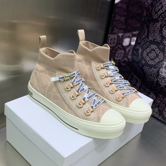 D*or walk'n'D*or mid-top sneakers in nude macrocannage technical mesh