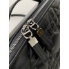 Dior Caro Box Bag with Chain in Black Macrocannage Calfskin