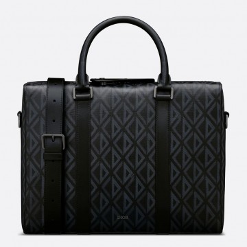 Dior Lingot Briefcase in Black CD Diamond Canvas Dior Lingot Briefcase in Black CD Diamond Canvas