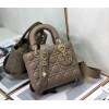 Dior Small Lady Dior My ABCDior Bag In Warm Taupe Cannage Lambskin