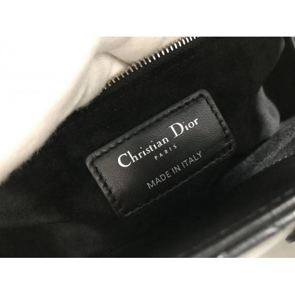 D*or lady D*or medium bag in noir cannage lambskin