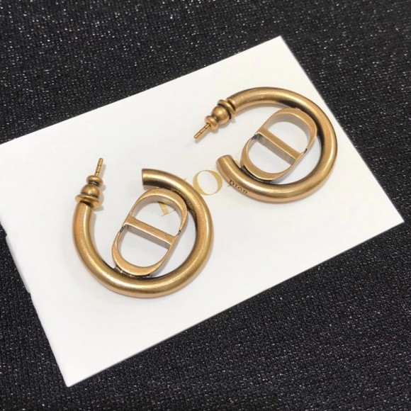 D*or 30 montaigne hoop earrings in antique gold-finish metal