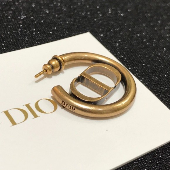 D*or 30 montaigne hoop earrings in antique gold-finish metal